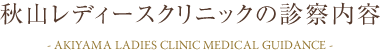 秋山レディースクリニックの診察内容